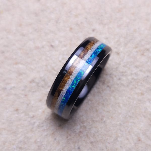 Black Ceramic Kwihi wood, Sand, Opal Blues