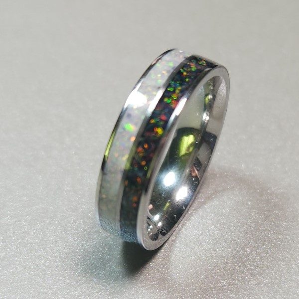 2 channel black and white opal inlay