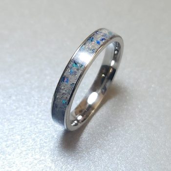 Stainless Steel ring with Sparkly Sand inlay